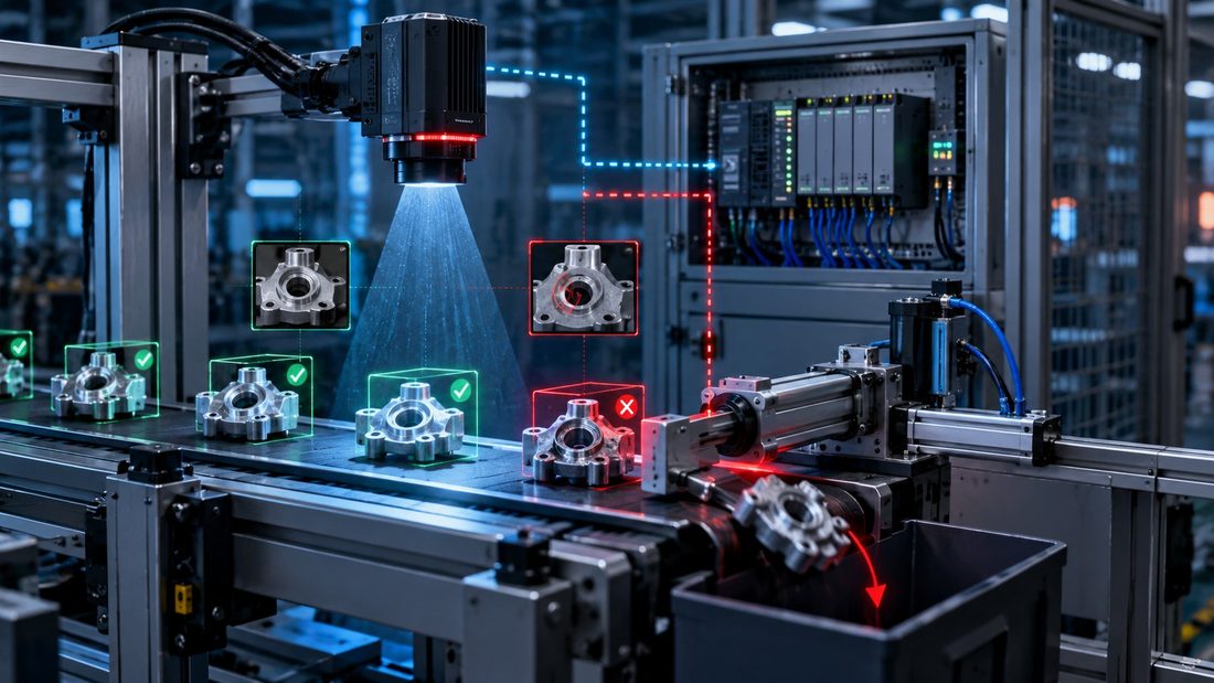 Integrasi Machine Vision dengan PLC & Sistem Rejector